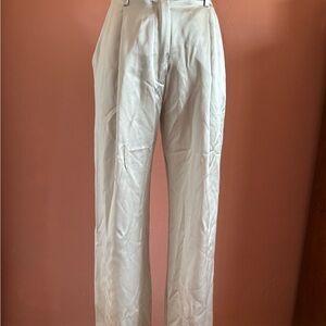 Silver Tailored Trousers with Pleats and Straight-Leg Silhouette